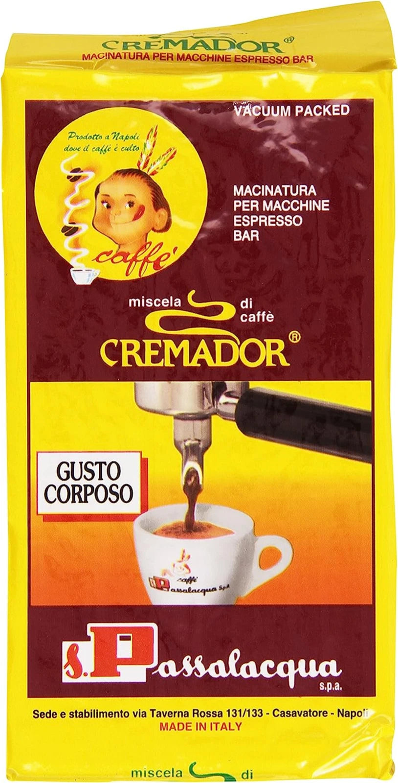 Caffè macinato Passalacqua 250 g Miscela Cremador Espresso